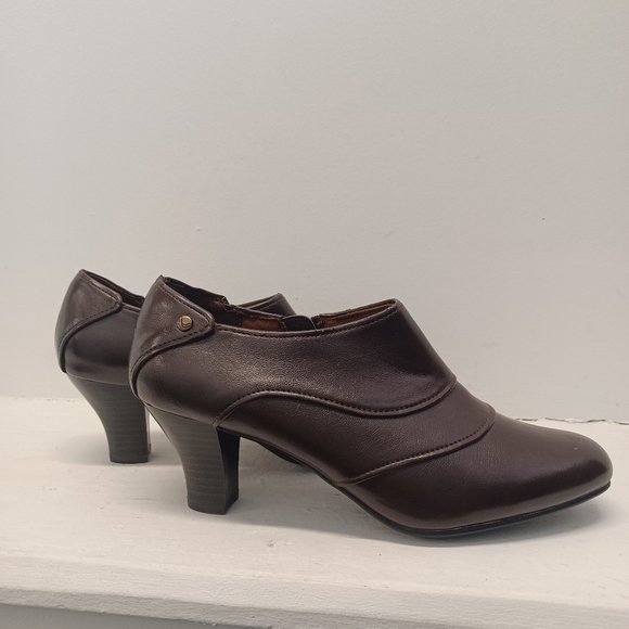 Life Stride Soft Systems Shoes Women's Size 8M Brown Zipper Block Heel Loafers - Picture 5 of 9